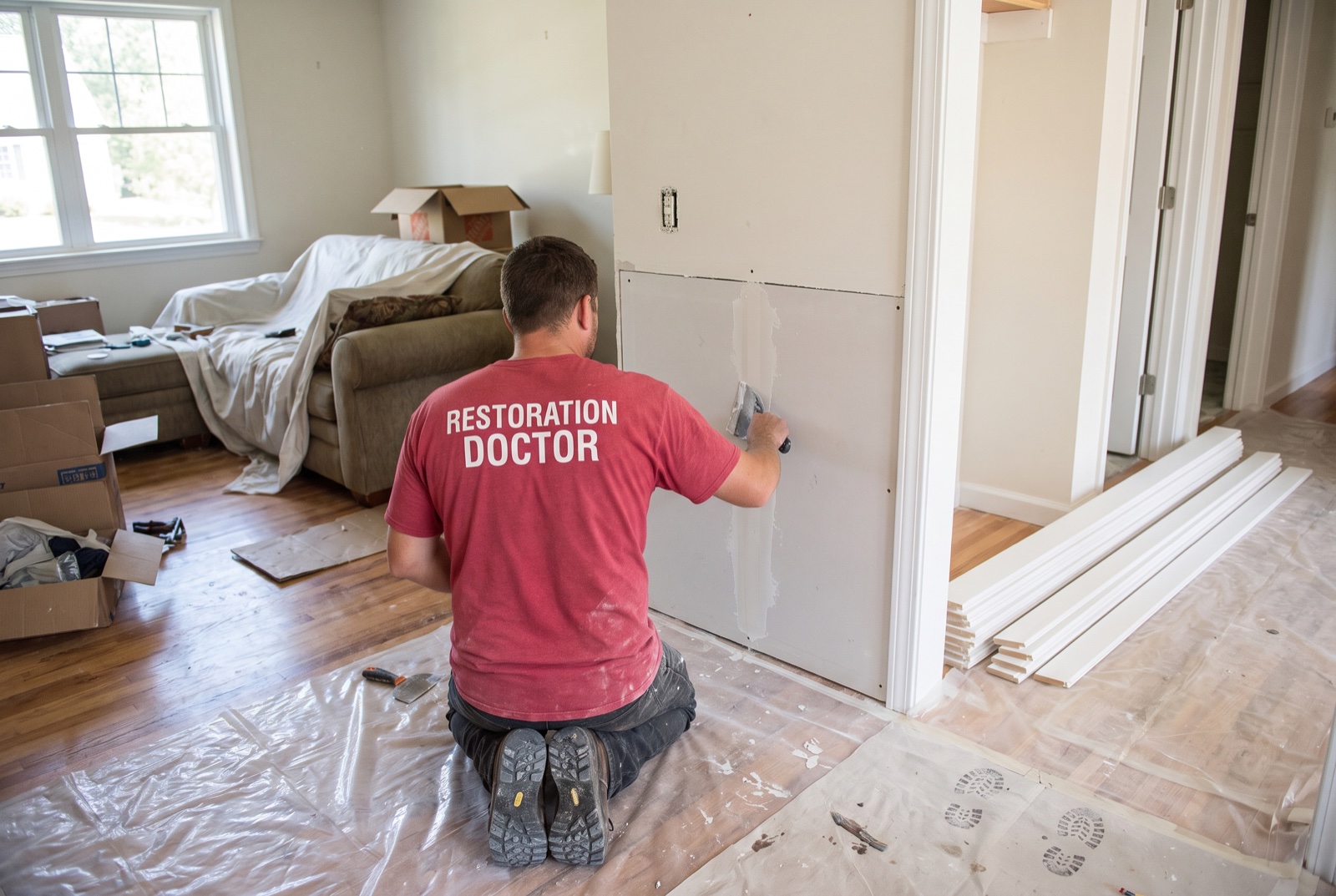 Reconstruction and finish repairs following mitigation — illustrative; fire & smoke damage restoration serving Fort Lauderdale